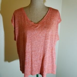 Route 66 rust orange color V neck tee